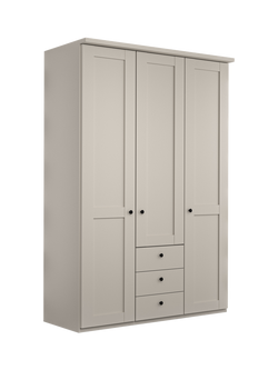 John Lewis Marlow 150cm Hinged Wardrobe with Centre 3 Drawers, Champagne, Champagne
