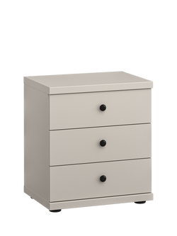 John Lewis Marlow 3 Drawer Bedside Table, Champagne, Champagne