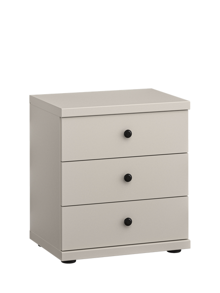 John Lewis Marlow 3 Drawer Bedside Table, Champagne, Champagne