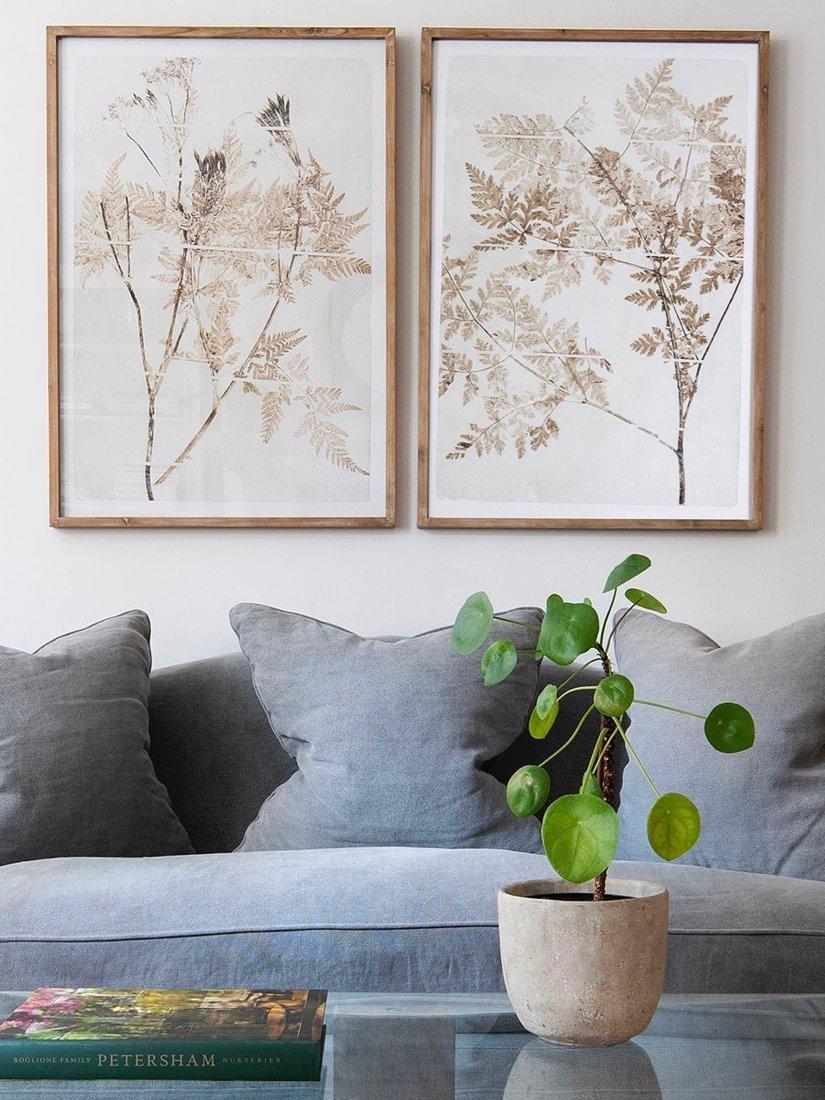 One.World Brookby Fern Wood Framed Print, Set of 2, 100 x 70cm, Natural