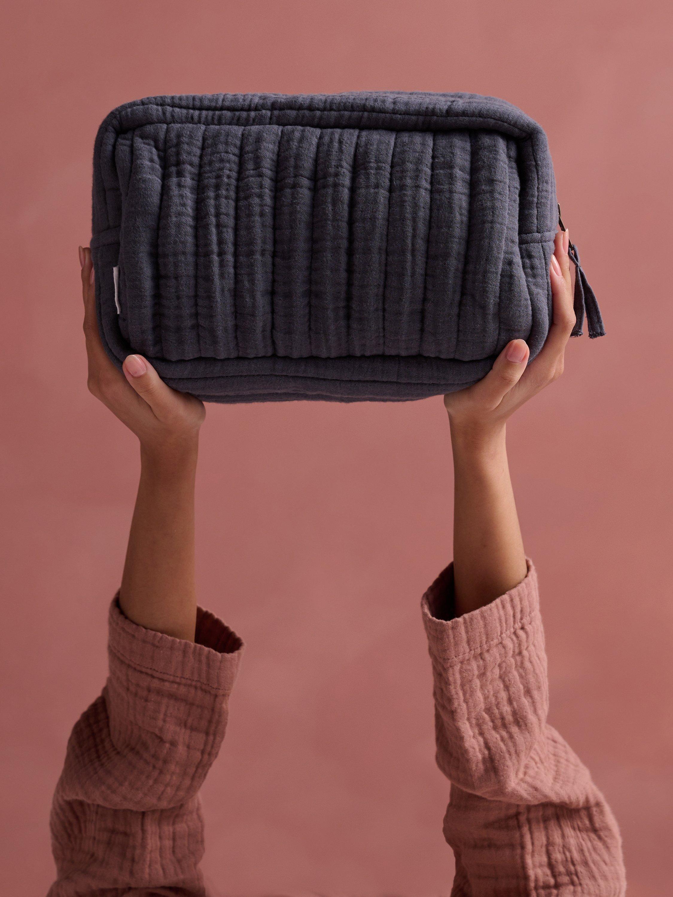 Product image 5 of 5, which shows Bedfolk Dream Cotton Wash Bag, Ink