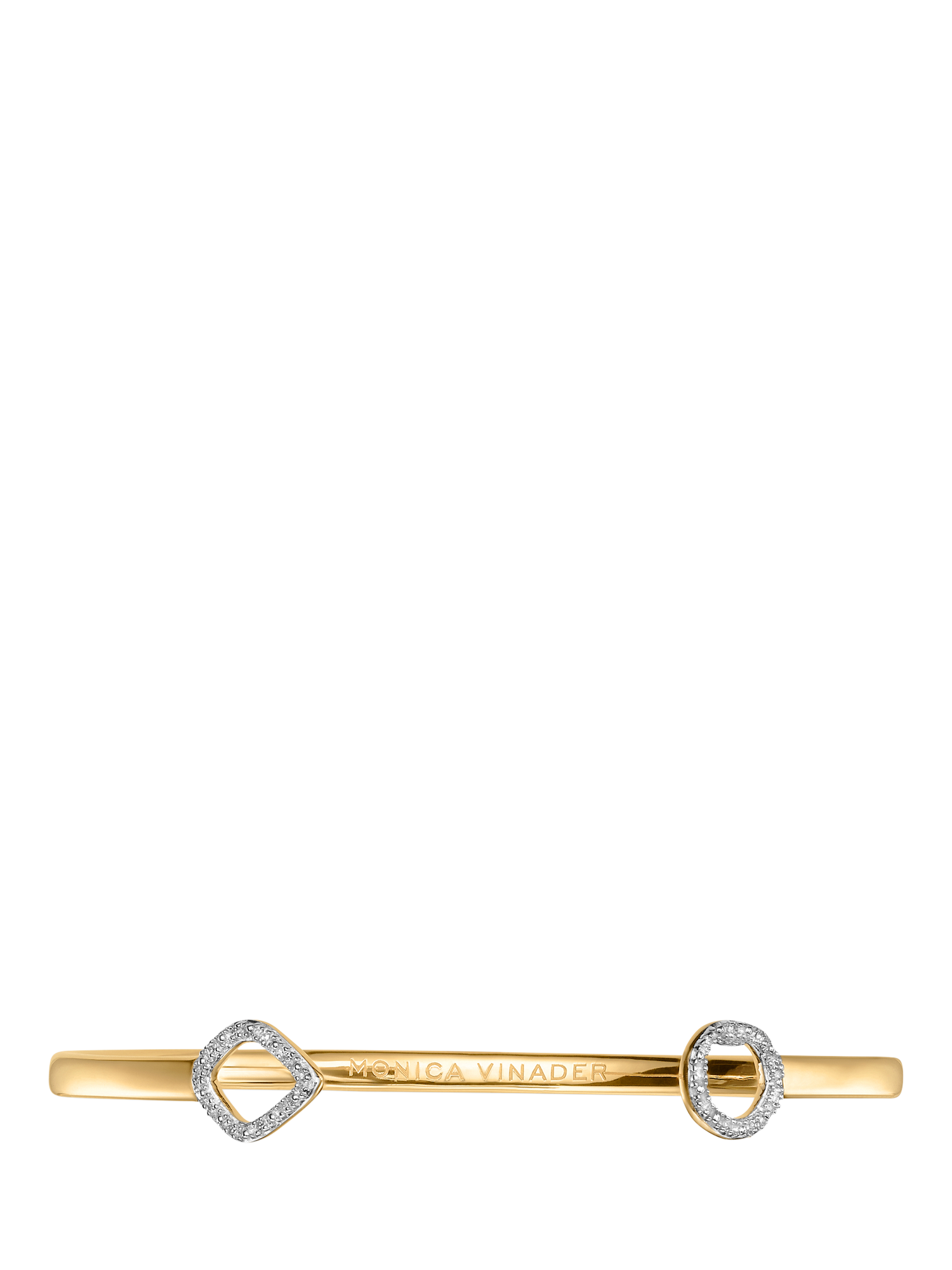 Product image 3 of 4, which shows Monica Vinader Riva Mini Kite and Circle Diamond Cuff, Gold
