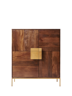 Swoon Banner Cabinet, Brown/Brass, Brown Brass