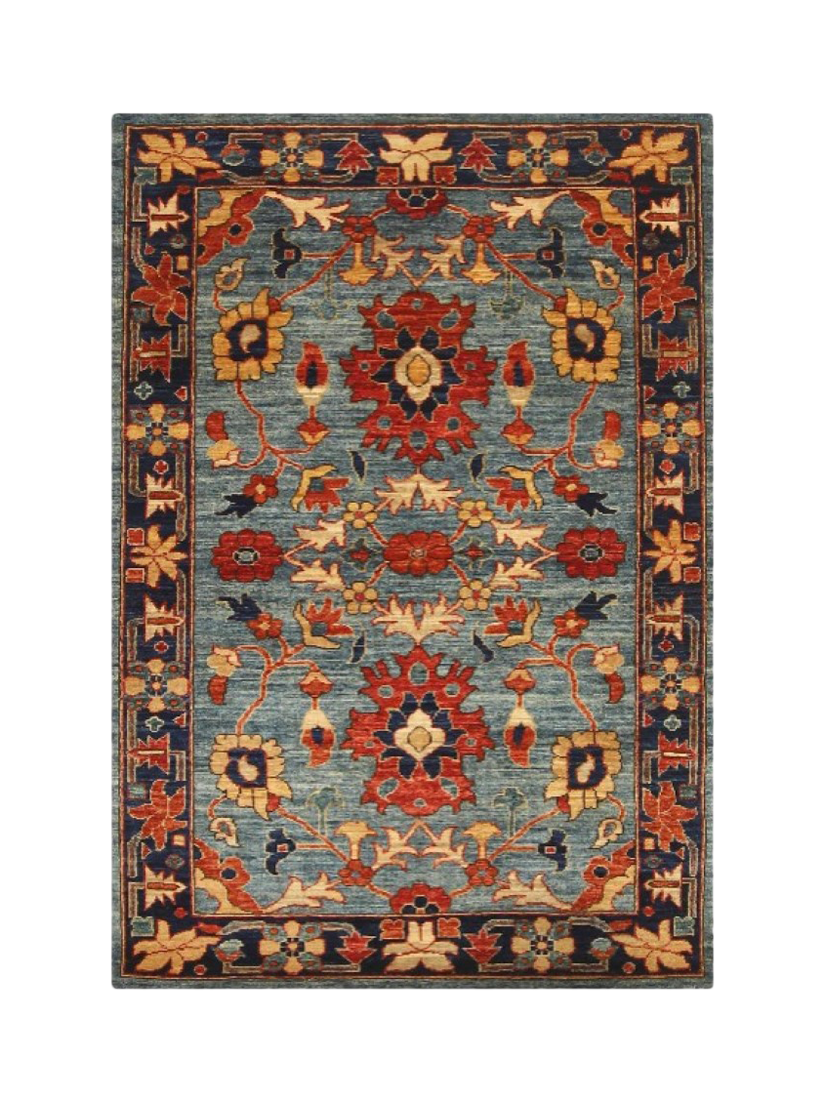 Gooch Oriental Fine Aryana Rug, Blue, L149 x W99 cm