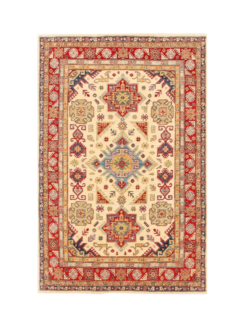 Gooch Oriental Kazak Rug, Ivory, L307 x W201 cm