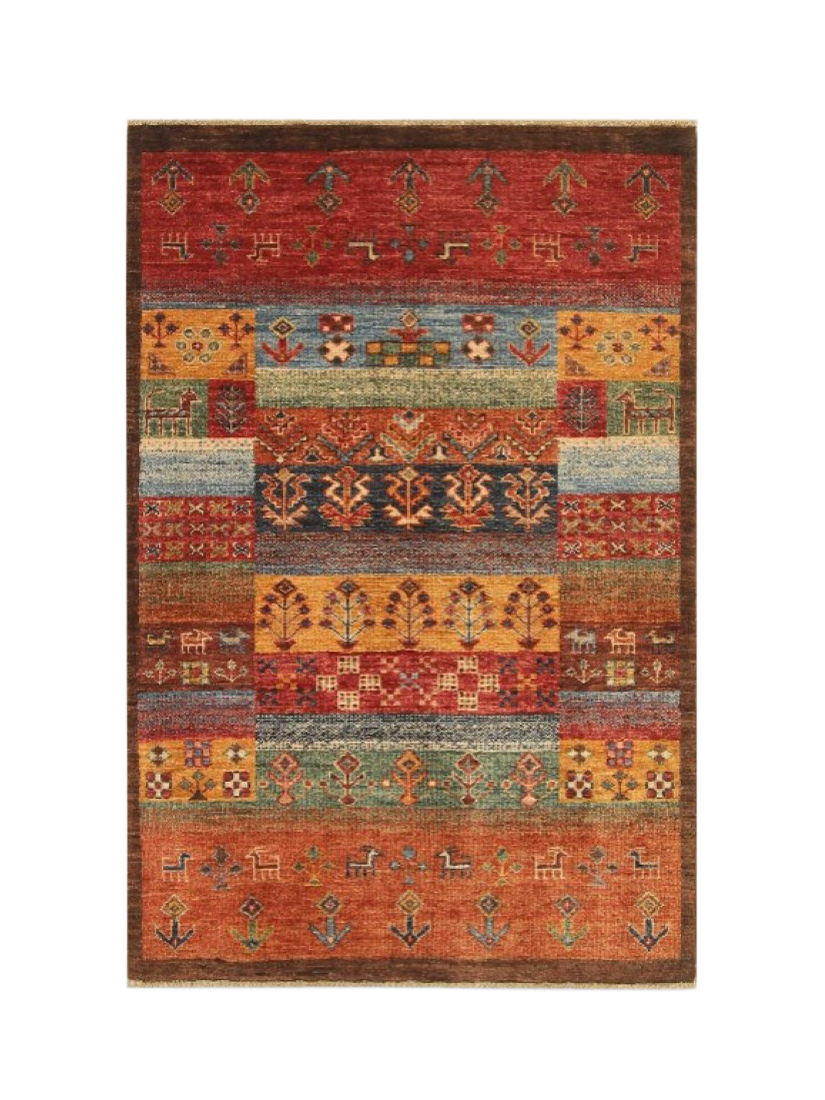 Gooch Oriental Loribaft Rug, Brown, L128 x W83 cm