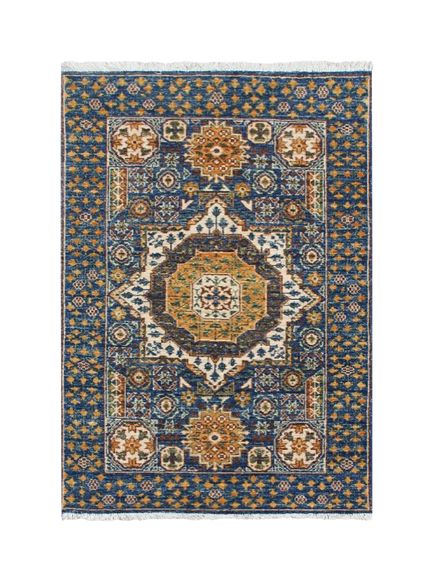 Gooch Oriental Mamluk Rug, Blue, L118 x W80 cm, Blue