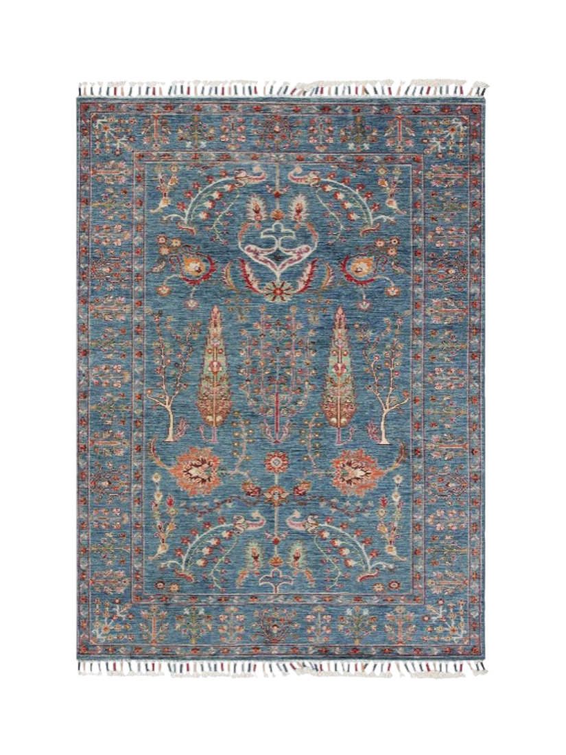 Gooch Oriental Pictorial Rug, Blue, L237 x W173 cm