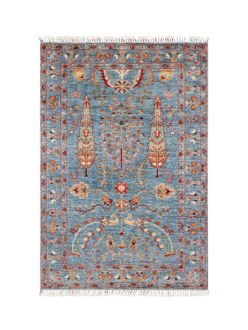 Gooch Oriental Pictorial Rug, Green, L185 x W124 cm