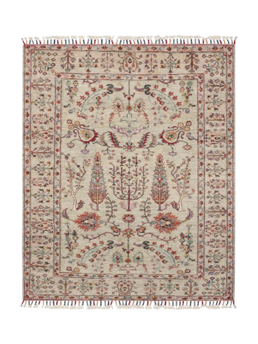 Gooch Oriental Pictorial Rug, Ivory, L215 x W174 cm