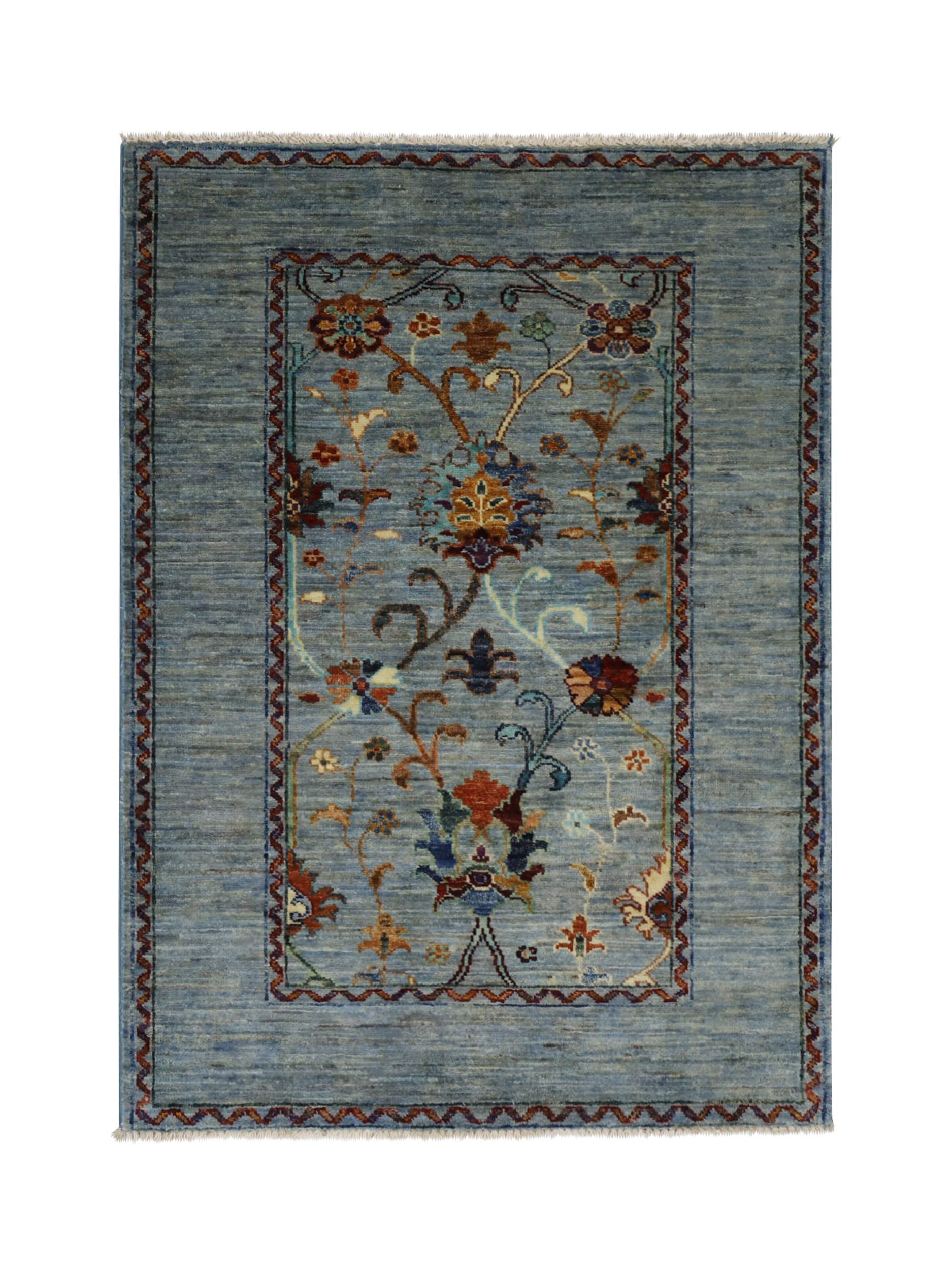 Gooch Oriental Sultani Pure Wool Rug, Blue, L117 x W85 cm