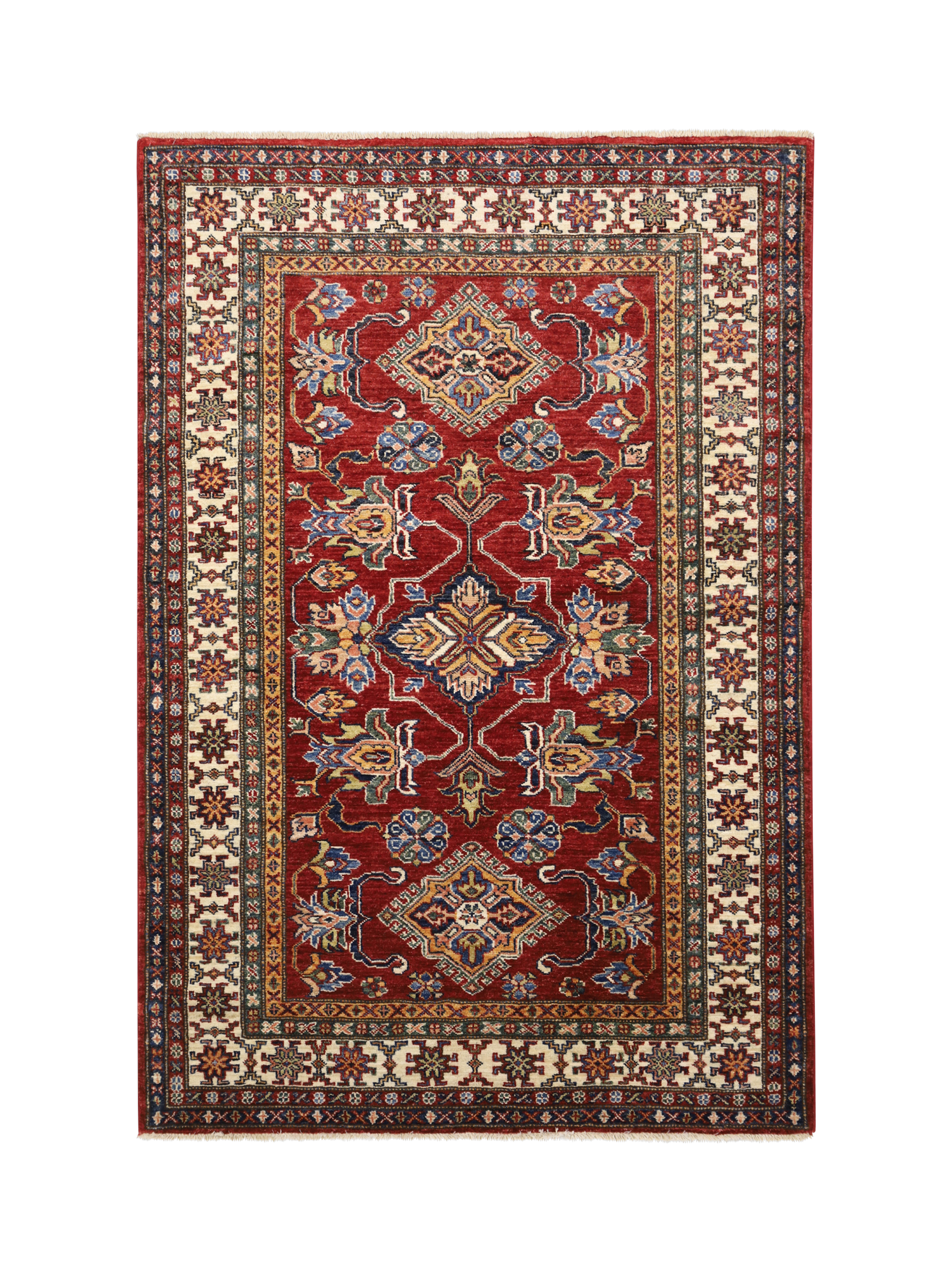 Gooch Oriental Supreme Kazak Pure Wool Rug, Red, L181 x W125 cm