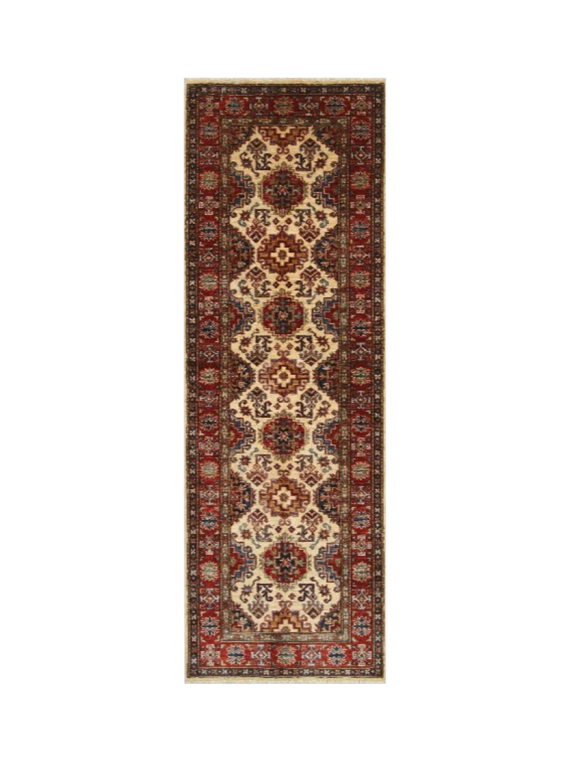 Gooch Oriental Supreme Kazak Runner Rug, Beige, L220 x W74 cm