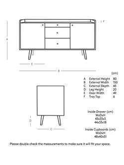 Swoon Fresco Sideboard, Brown/Brass - view 2, Brown Brass