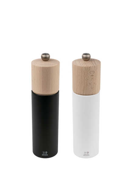 Peugeot Boreal Salt & Pepper Mill Set, Black/White, Black And White
