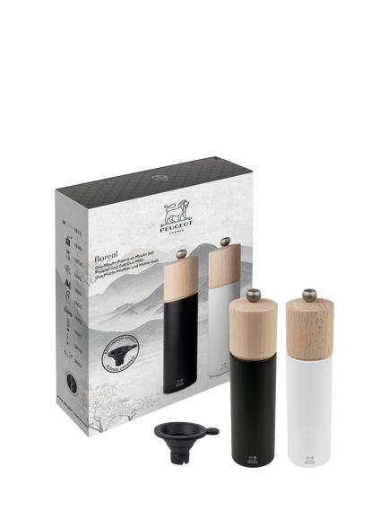 Peugeot Boreal Salt & Pepper Mill Set, Black/White - view 2, Black And White