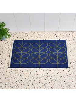 Orla Kiely Linear Stem Bath Mat, Navy/Olive - view 2, Navy/Olive