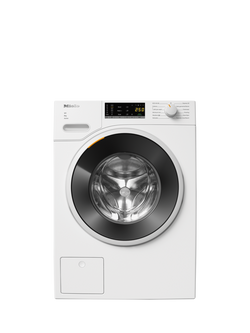 Miele WWA120WCS Freestanding Washing Machine, 8kg Load, 1400rpm Spin, Lotus White, Lotus White