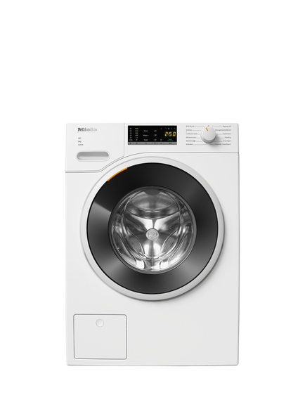 Miele WWA120WCS Freestanding Washing Machine, 8kg Load, 1400rpm Spin, Lotus White, Lotus White