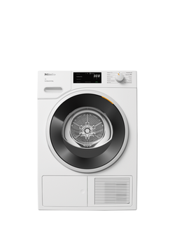 Miele TWC640WP Freestanding Heat Pump Tumble Dryer, 8kg Load, Lotus White, Lotus White