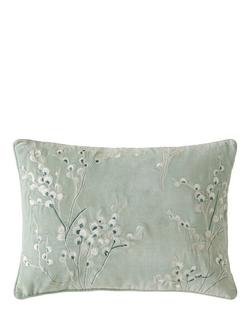 Laura Ashley Pussy Willow Embroidered Cushion, Sage, Sage