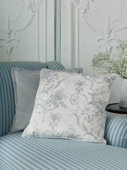 Laura Ashley Tuileries Cushion - view 2, Dove Grey