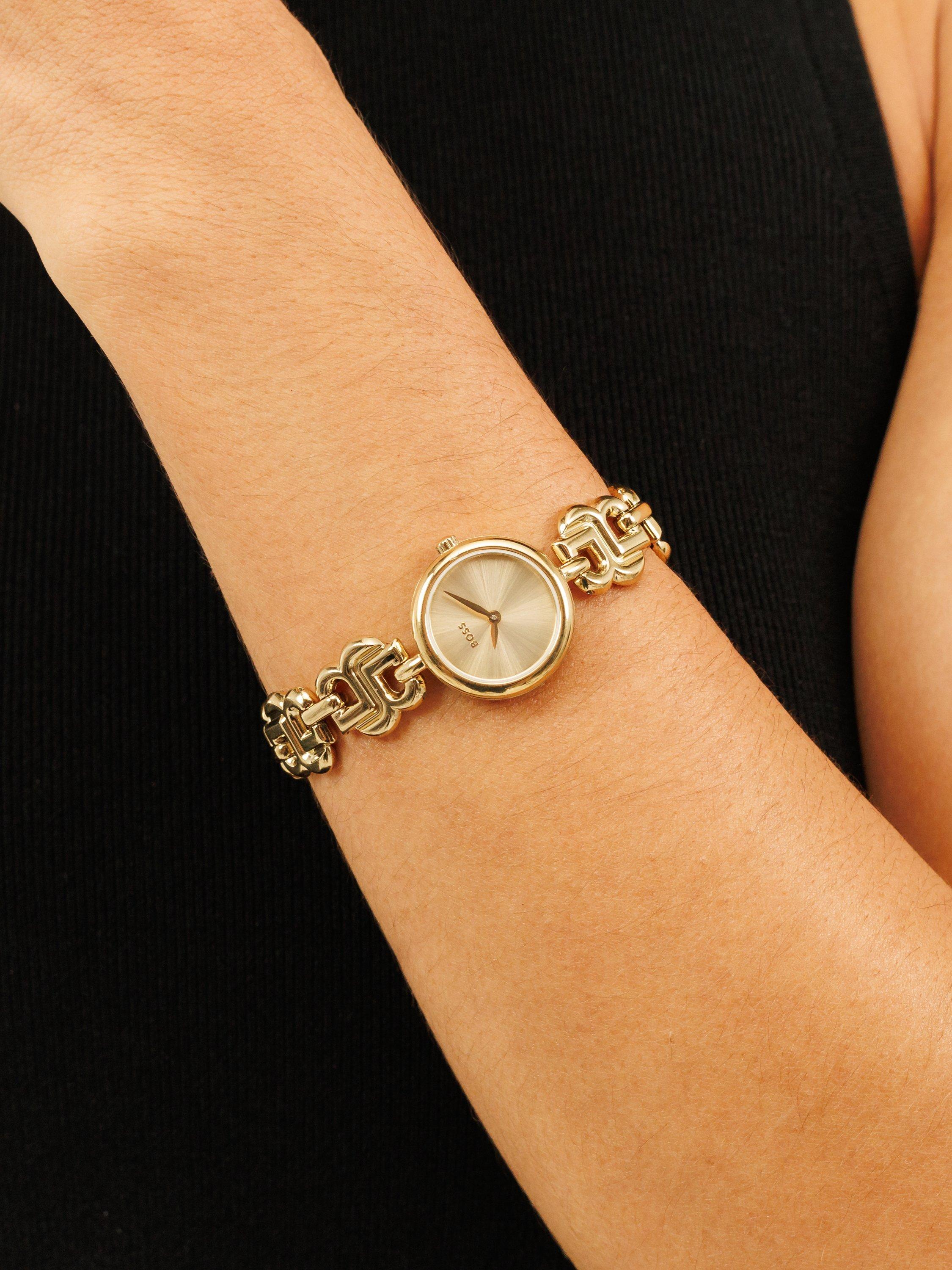 Product image 6 of 7, which shows BOSS 1502794 Women's Double B Bracelet Strap Watch, Gold