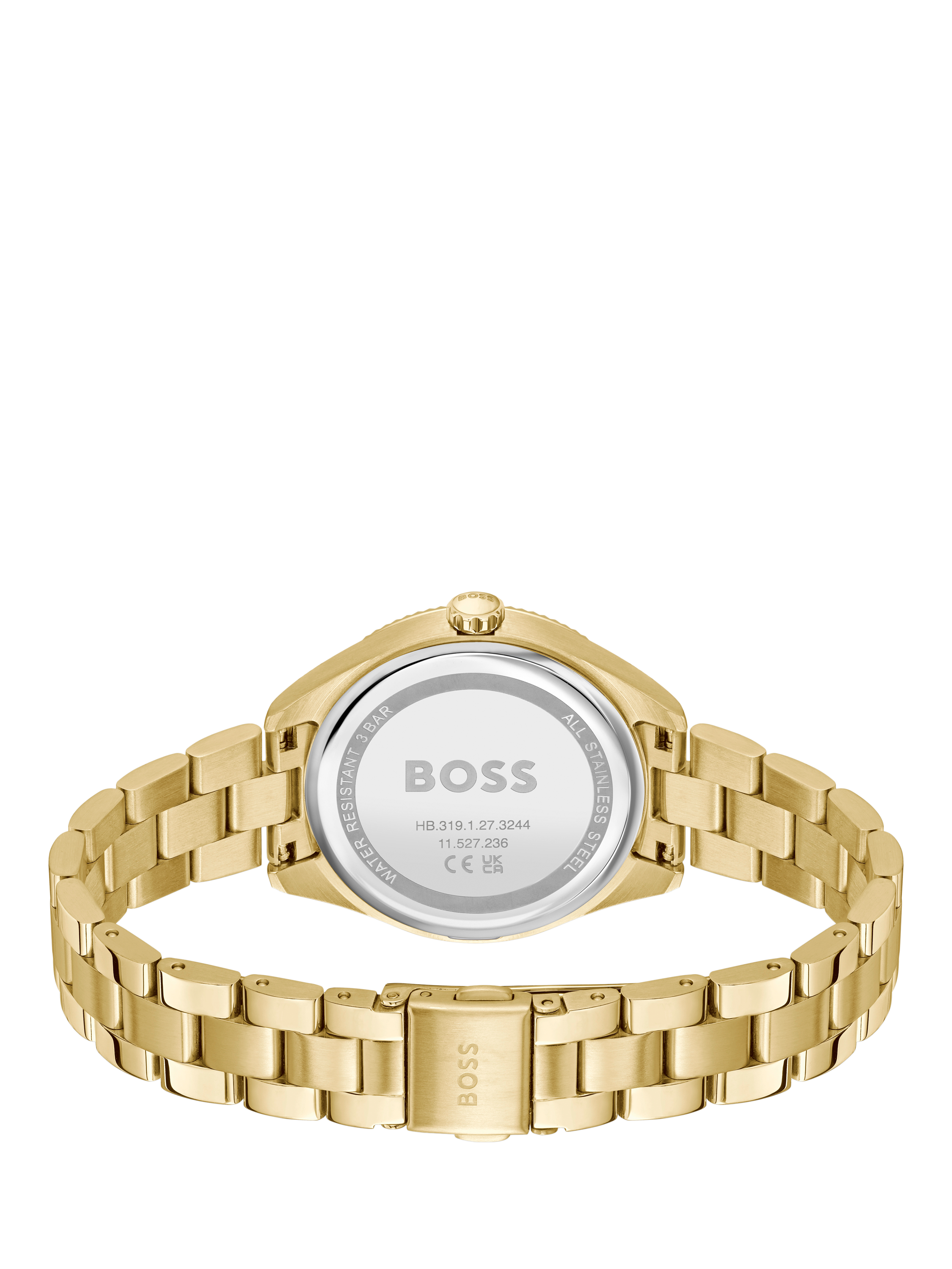 Product image 4 of 6, which shows BOSS 1502805 Women's Sage Sport Day Date Bracelet Strap Watch, Pink