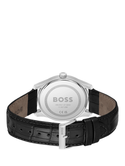 BOSS 1514122 Men's Principle Date Leather Strap Watch, Black - view 2, Black