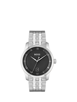 BOSS 1514123 Men's Principle Date Bracelet Strap Watch, Black, Black