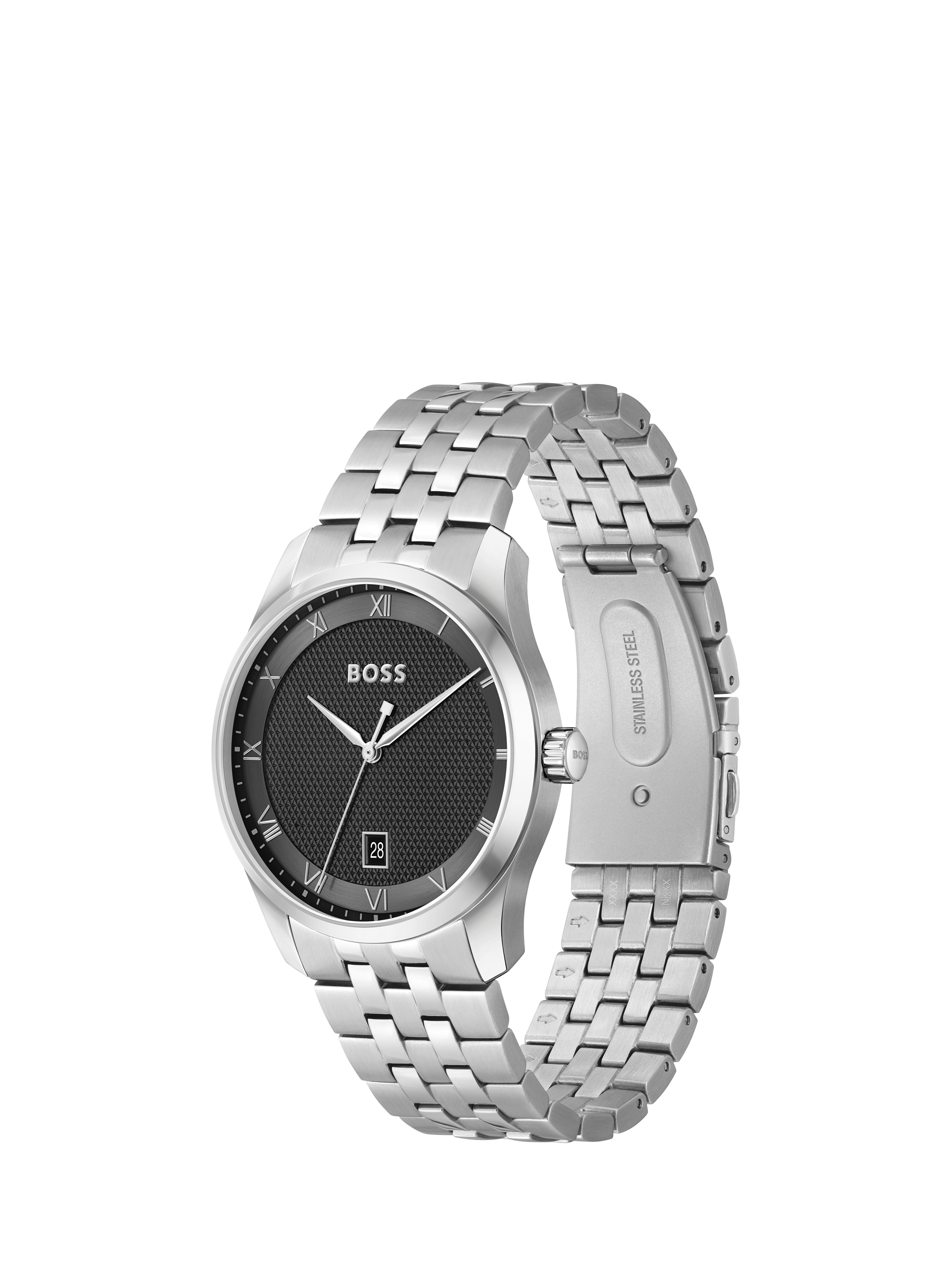 Product image 3 of 5, which shows BOSS 1514123 Men's Principle Date Bracelet Strap Watch, Black