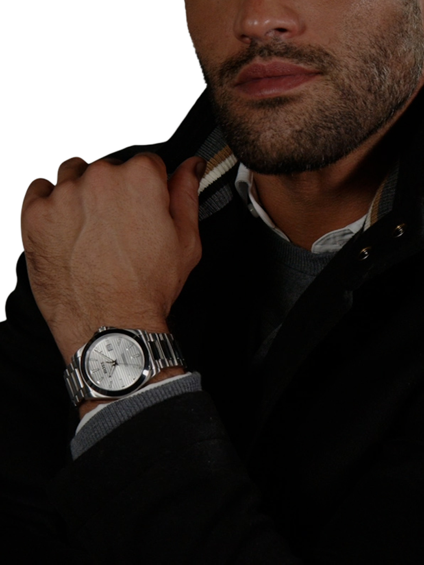 Product image 6 of 7, which shows BOSS 1514176 Men's Strike Date Bracelet Strap Watch, Silver