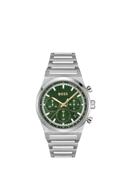 BOSS 1514220 Men's Candor Chronograph Bracelet Strap Watch, Green, Green