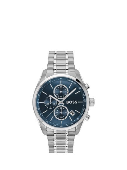 BOSS 1514226 Men's Grand Prix 44 Chronograph Bracelet Strap Watch, Blue, Blue