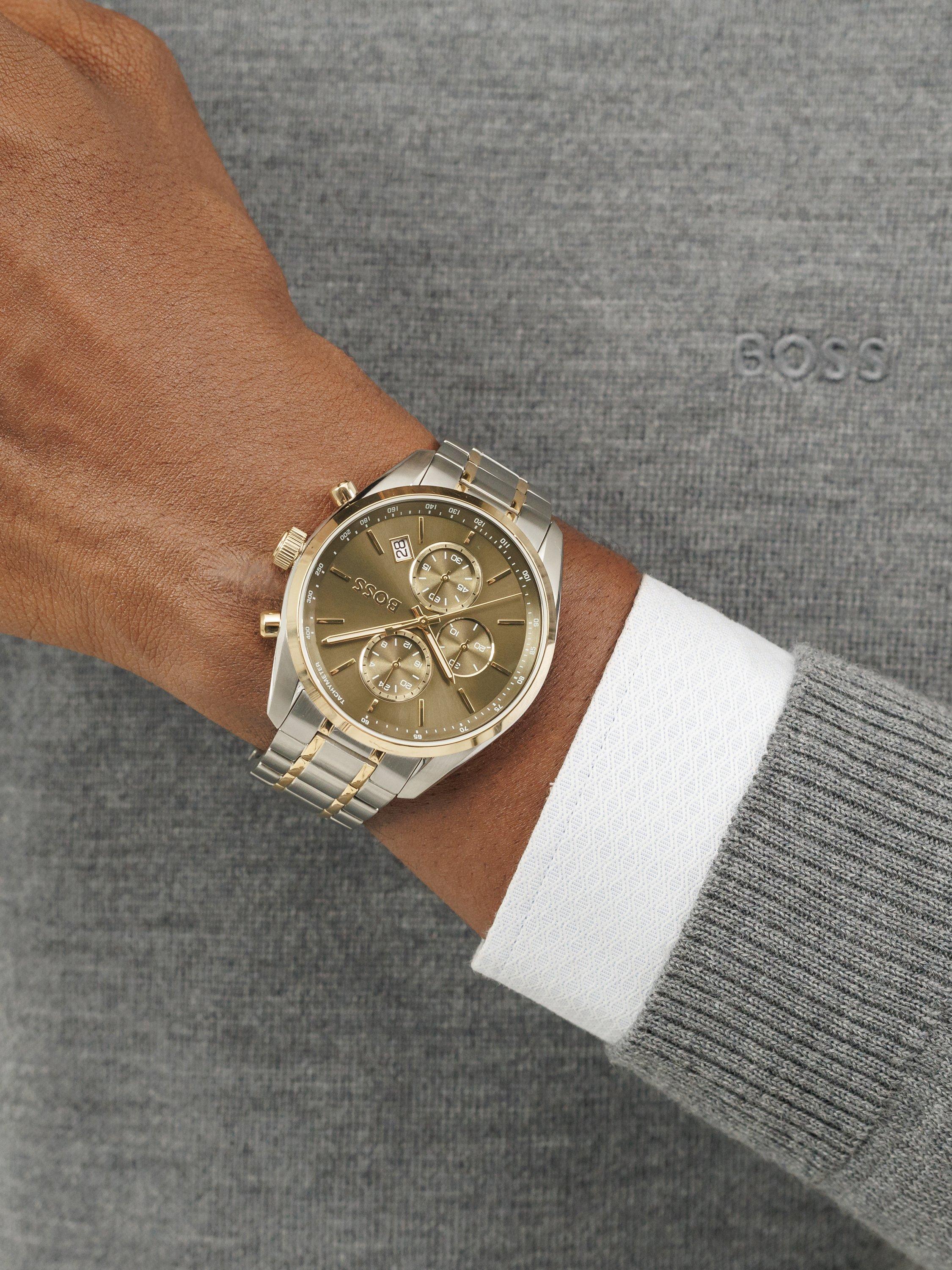 Product image 6 of 7, which shows BOSS 1514227 Men's Grand Prix 44 Chronograph Bracelet Strap Watch, Green