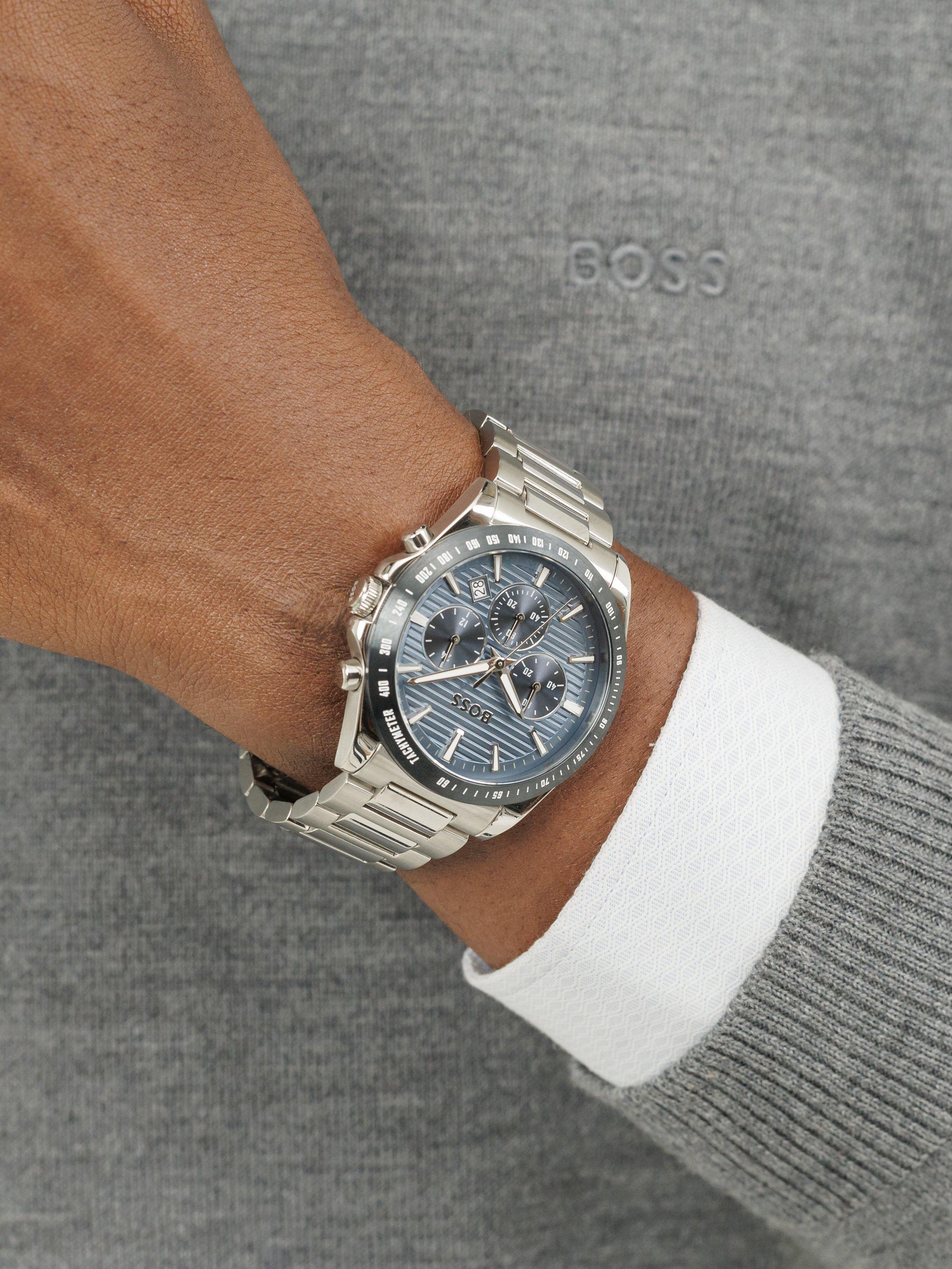 Product image 6 of 7, which shows BOSS 1514240 Men's Strike Chronograph Date Bracelet Strap Watch, Blue