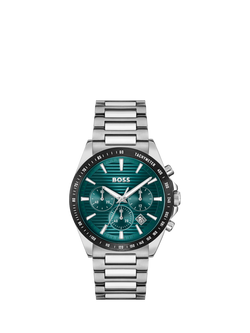 BOSS 1514241 Men's Strike Chronograph Date Bracelet Strap Watch, Teal, Teal