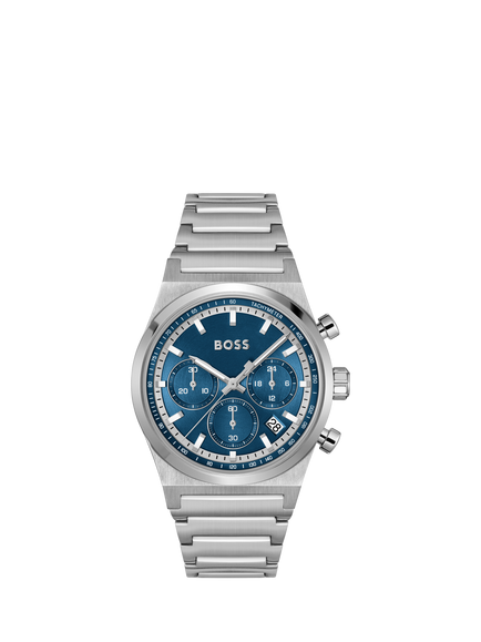 BOSS 1514250 Men's Candor Chronograph Date Bracelet Strap Watch, Blue, Blue