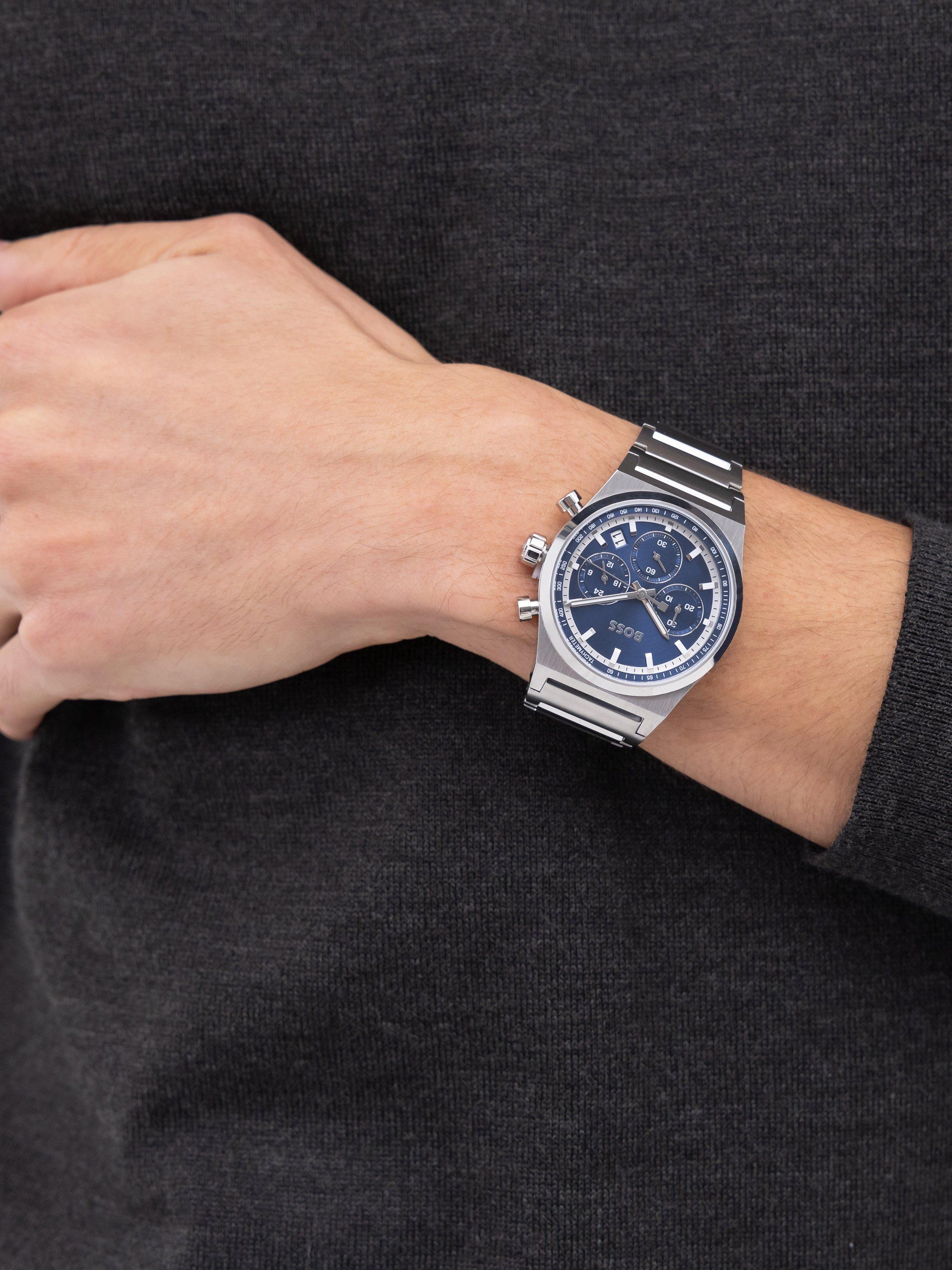 Product image 2 of 6, which shows BOSS 1514250 Men's Candor Chronograph Date Bracelet Strap Watch, Blue