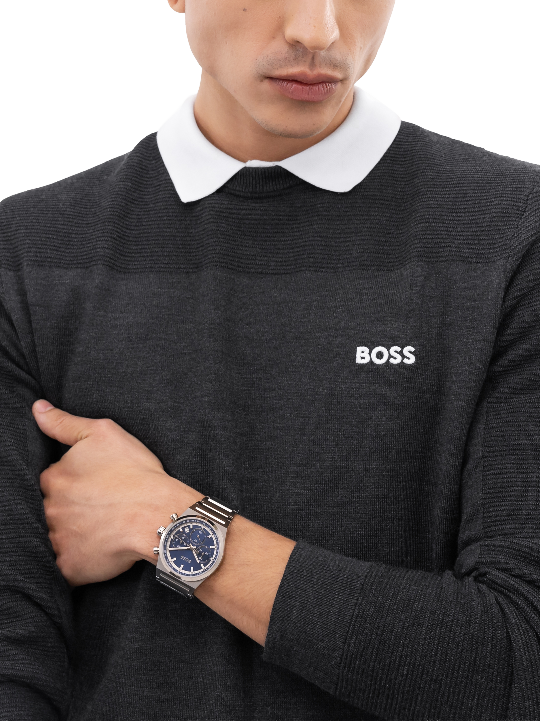 Product image 5 of 6, which shows BOSS 1514250 Men's Candor Chronograph Date Bracelet Strap Watch, Blue