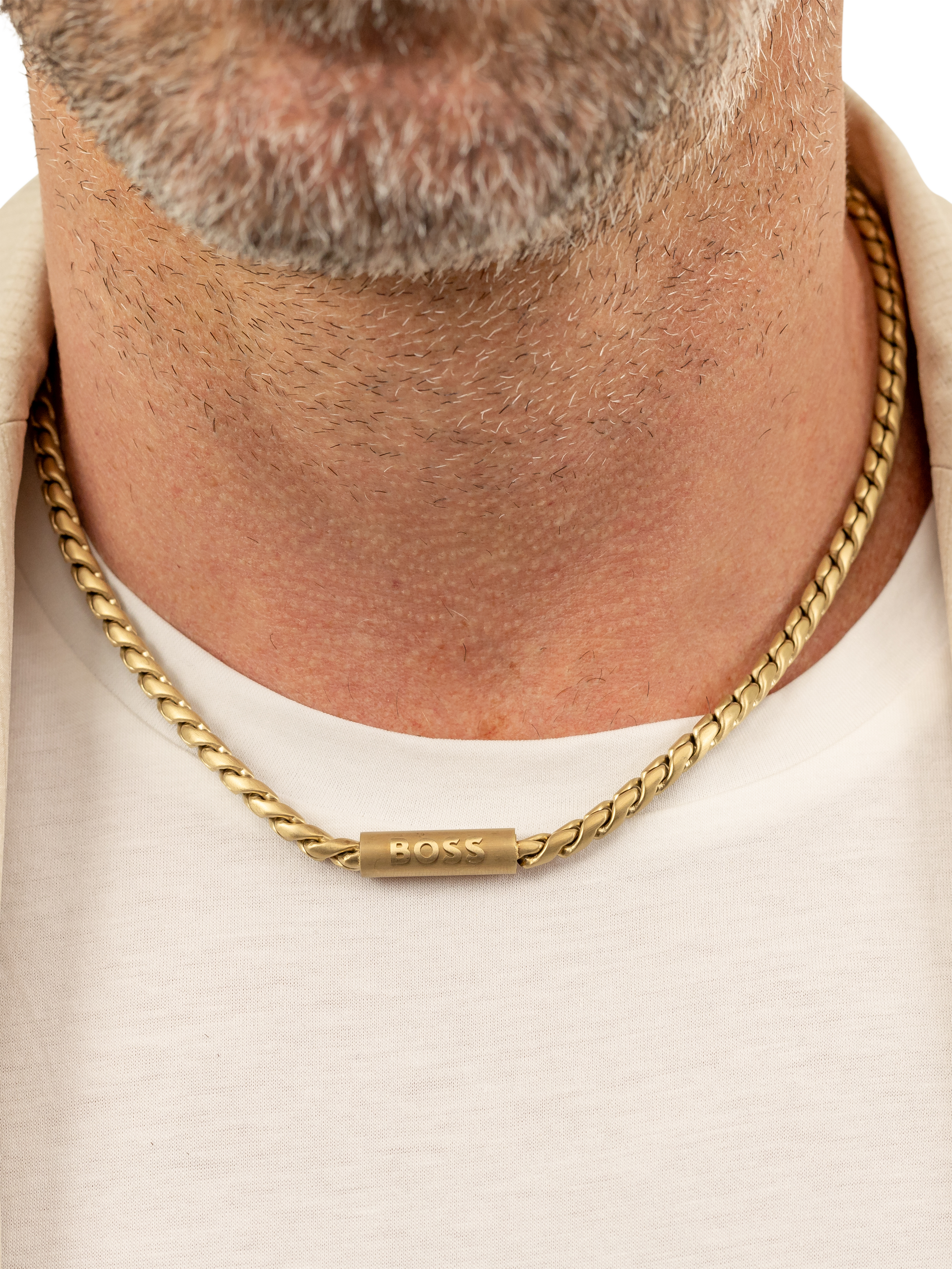 Product image 4 of 4, which shows BOSS Men's Doran Chunky Curb Chain Necklace, Gold