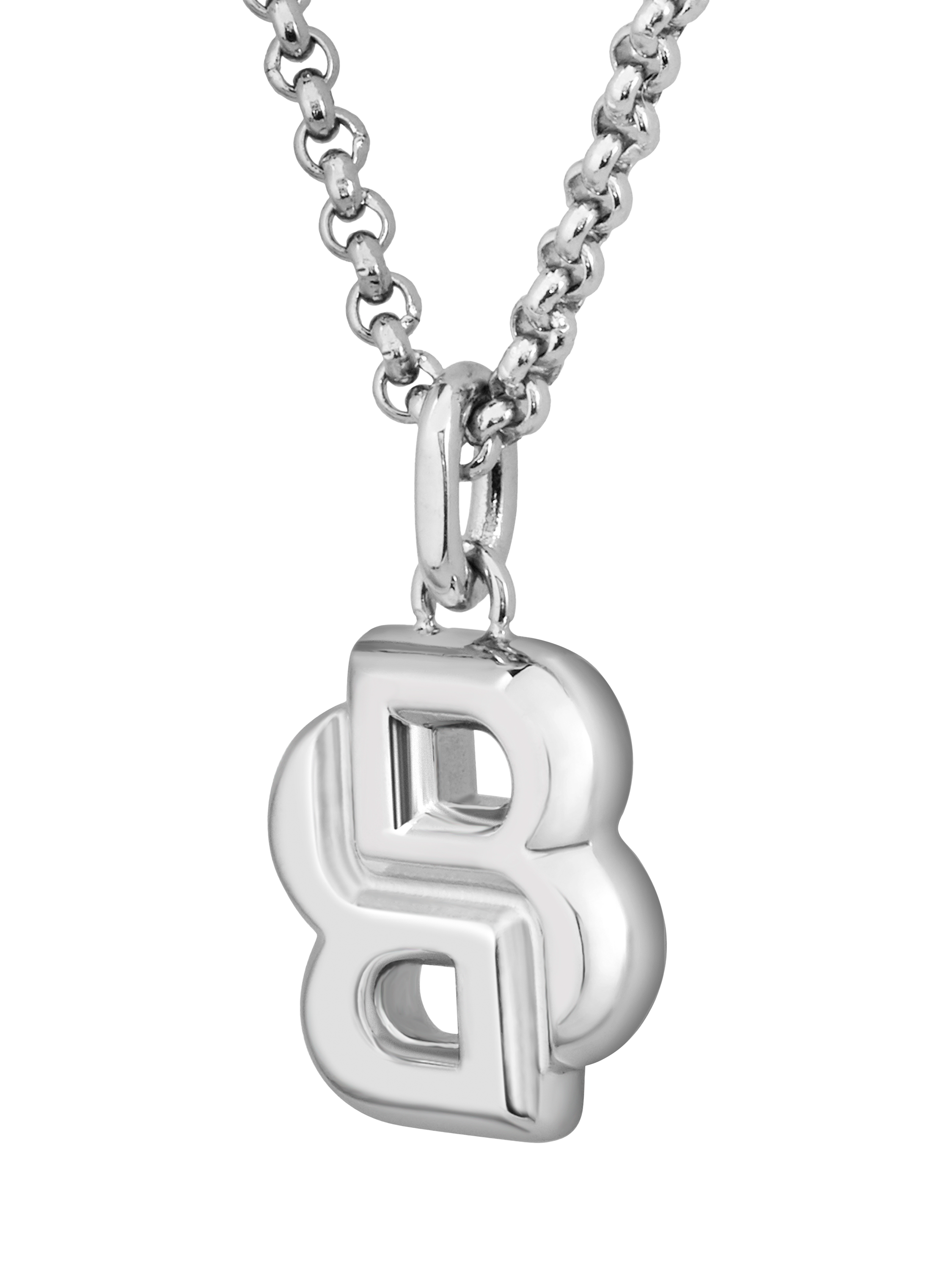 Product image 2 of 7, which shows BOSS Double B Petit Pendant Necklace, Silver