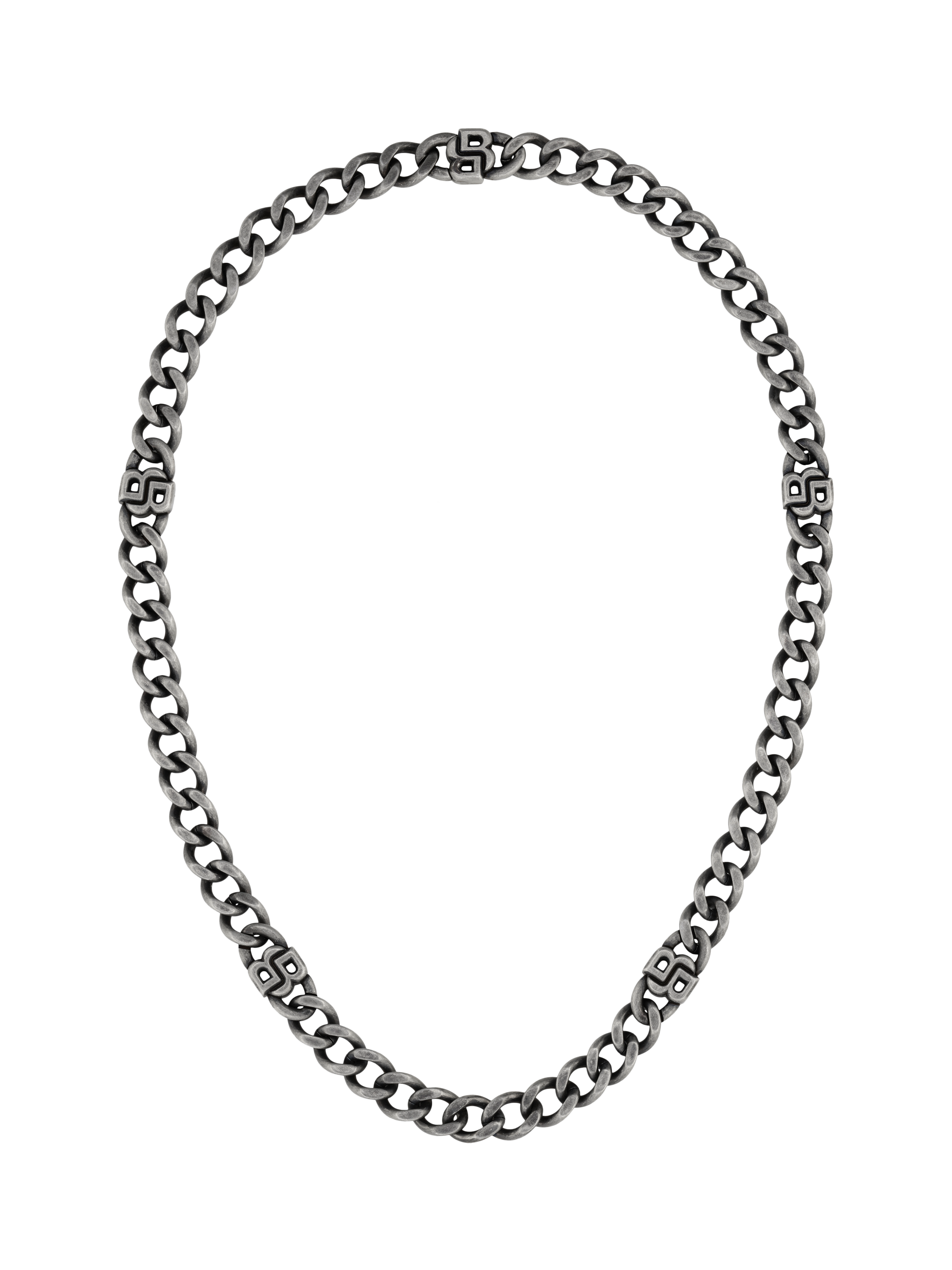 Product image 1 of 5, which shows BOSS Men's Double B Absolute Curb Chain Necklace, Grey