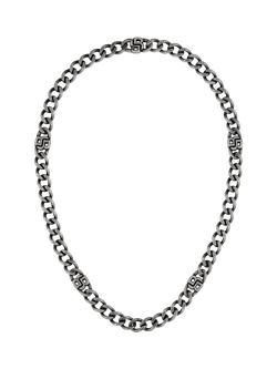 BOSS Men's Double B Absolute Curb Chain Necklace, Grey, Grey