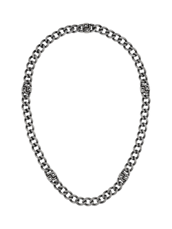 BOSS Men's Double B Absolute Curb Chain Necklace, Grey - view 2, Grey