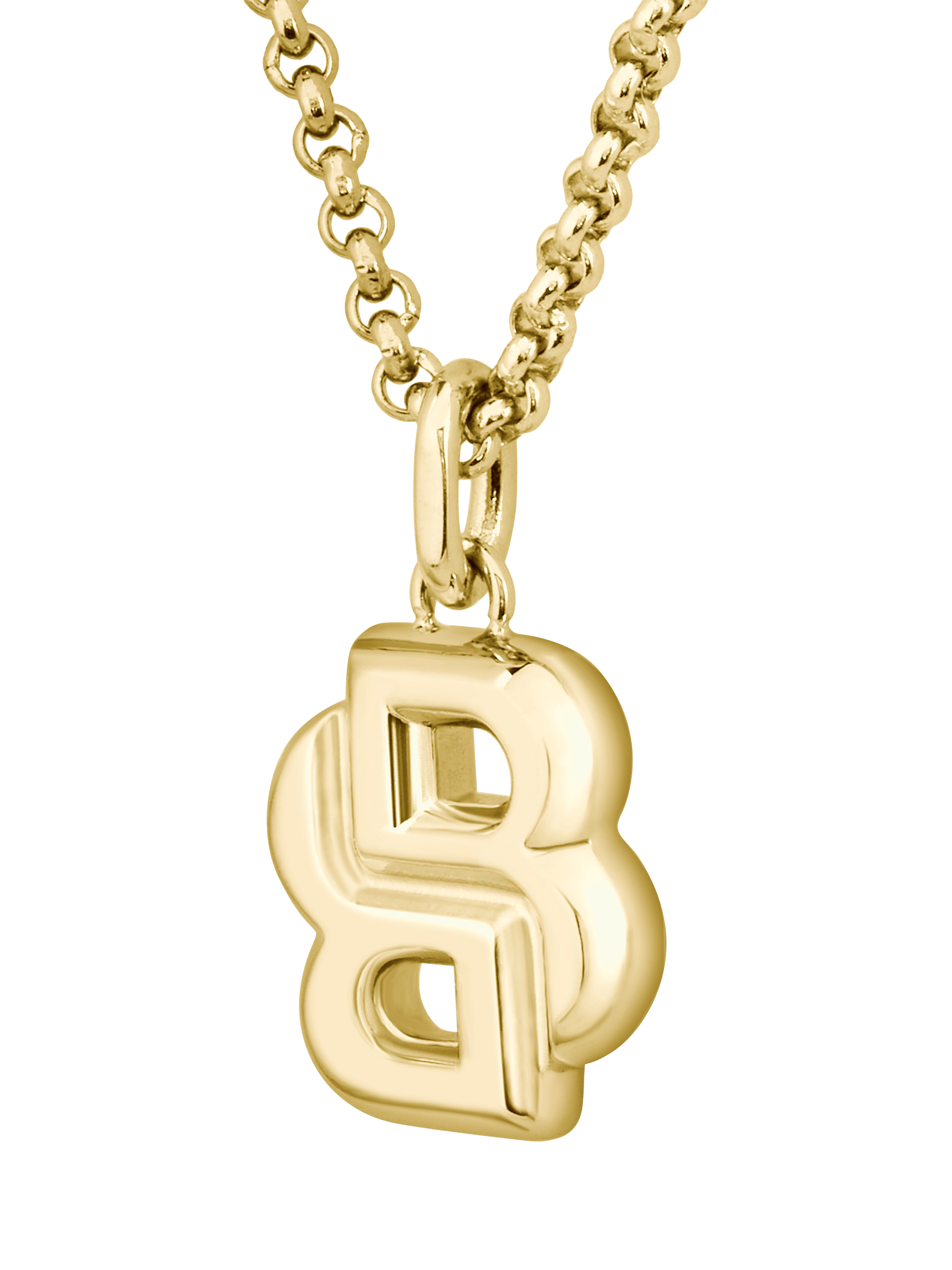 Product image 2 of 7, which shows BOSS Double B Petit Collection Pendant Necklace, Gold