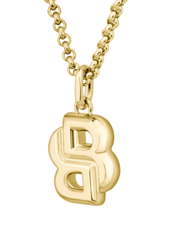 BOSS Double B Petit Collection Pendant Necklace, Gold - view 2, Gold
