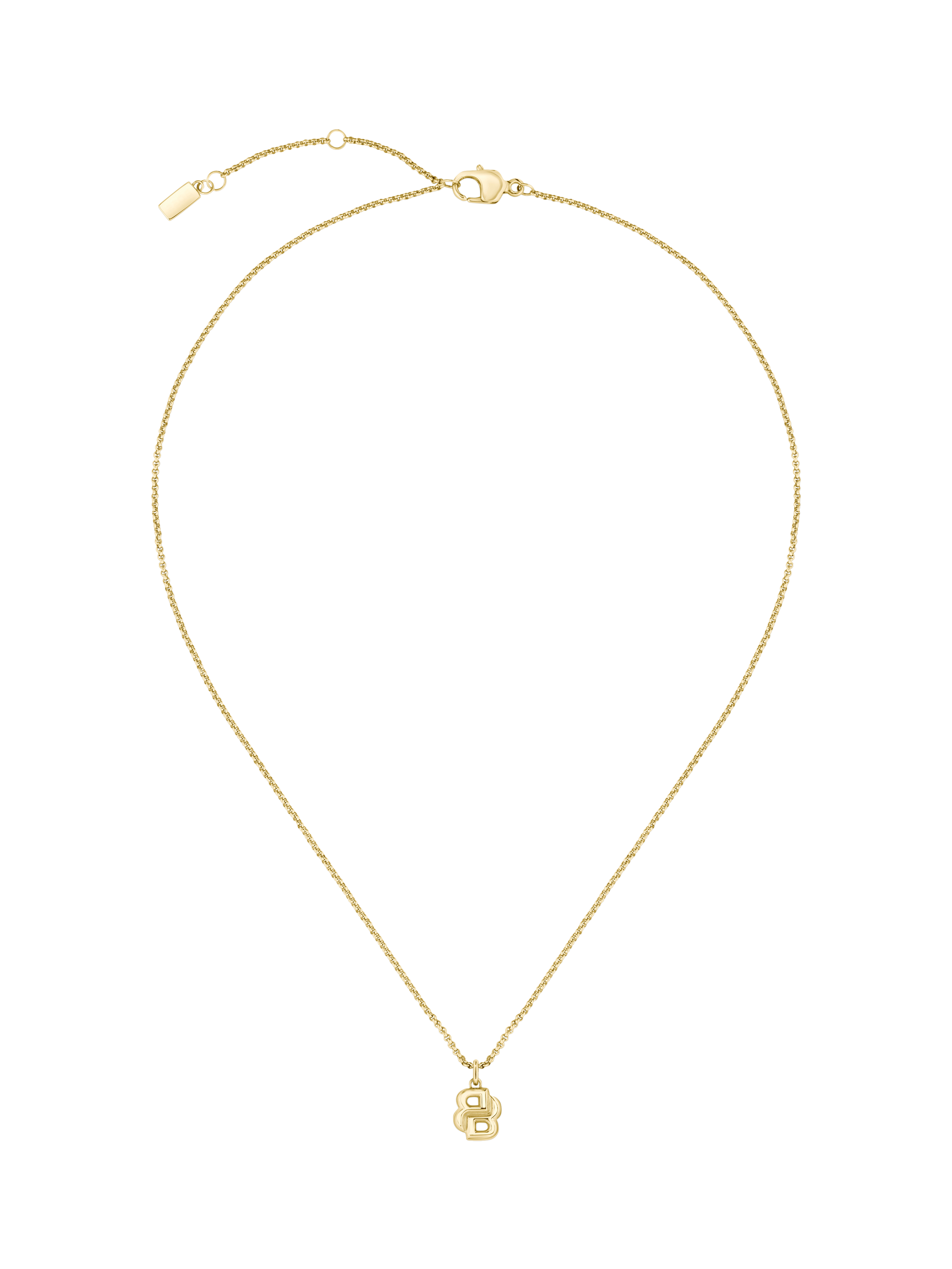 Product image 4 of 7, which shows BOSS Double B Petit Collection Pendant Necklace, Gold