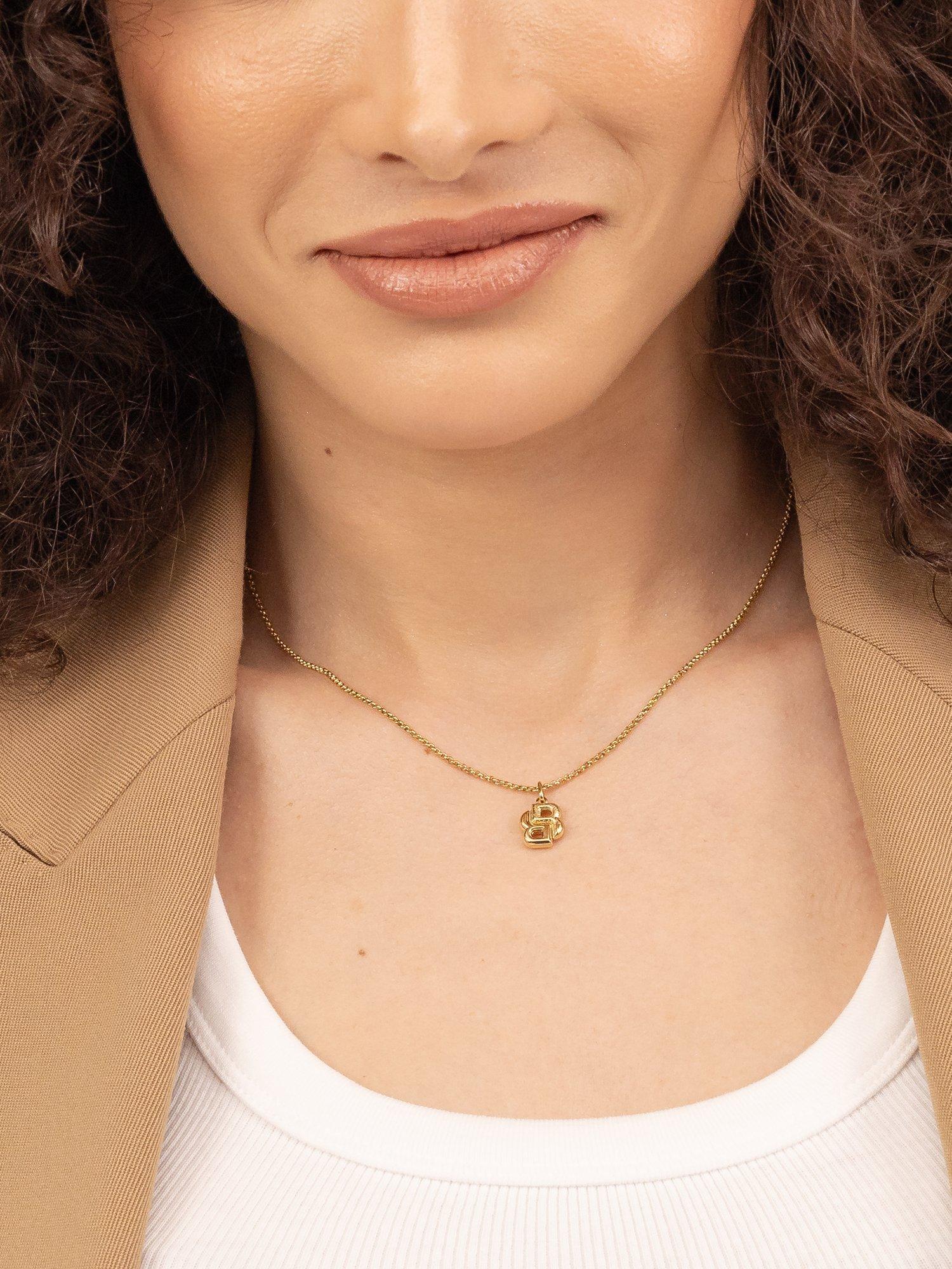 Product image 5 of 7, which shows BOSS Double B Petit Collection Pendant Necklace, Gold