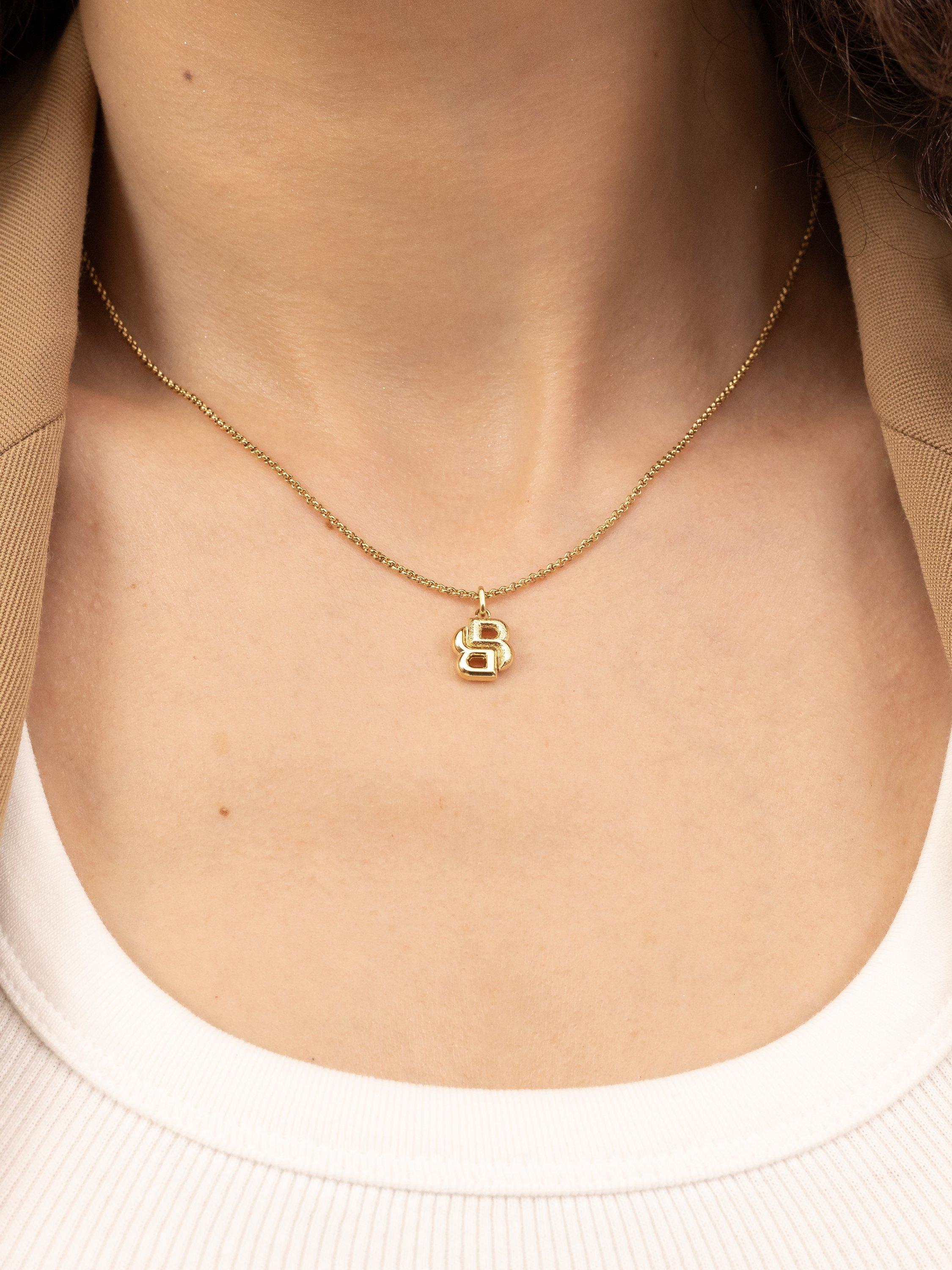 Product image 6 of 7, which shows BOSS Double B Petit Collection Pendant Necklace, Gold